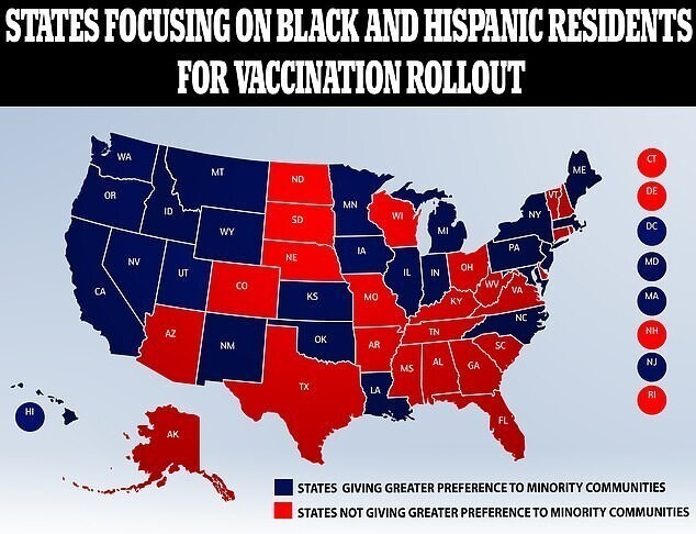 В США  от COVID-19 сначала привьют цветное население, а уж после - всех остальных