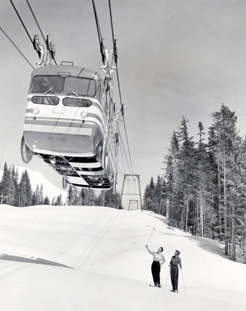 Винтажные снимки трамвая-подъемника из 50-х годов