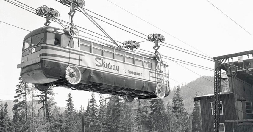 Винтажные снимки трамвая-подъемника из 50-х годов