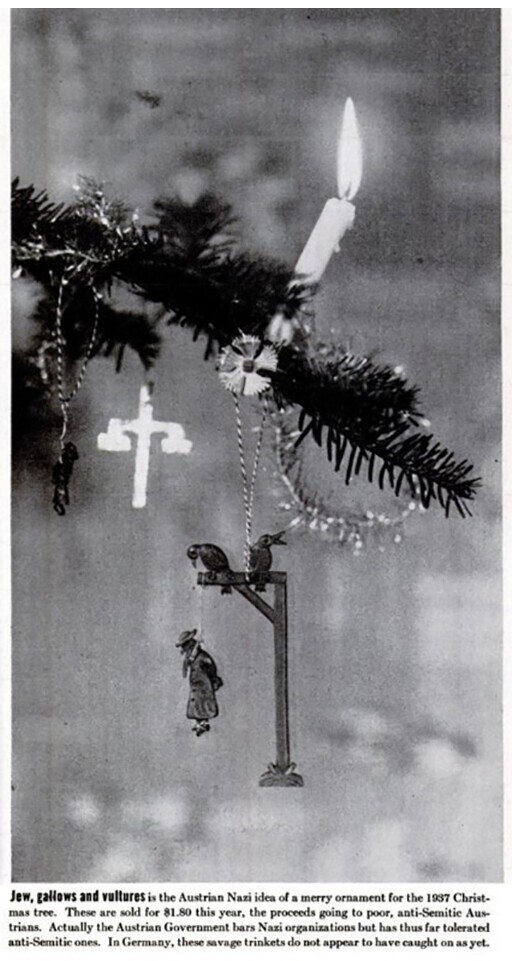 Австрийская антисемитская рождественская игрушка, в журнале LIFE, 27 декабря 1937 г.