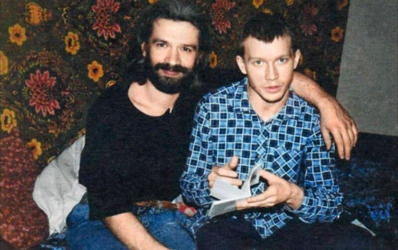 Студенты школы–студии МХАТ Владимир Машков и Евгений Миронов, 1980–е, Москва