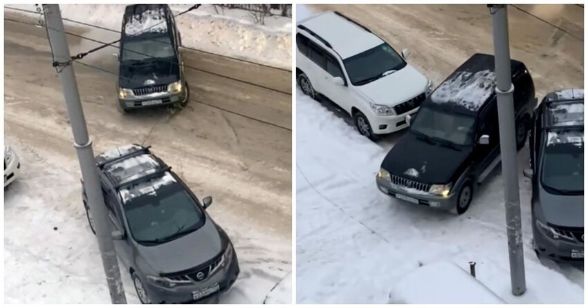 Автохам из Новосибирска отбуксировал чужое авто, чтобы припарковаться под окнами дома