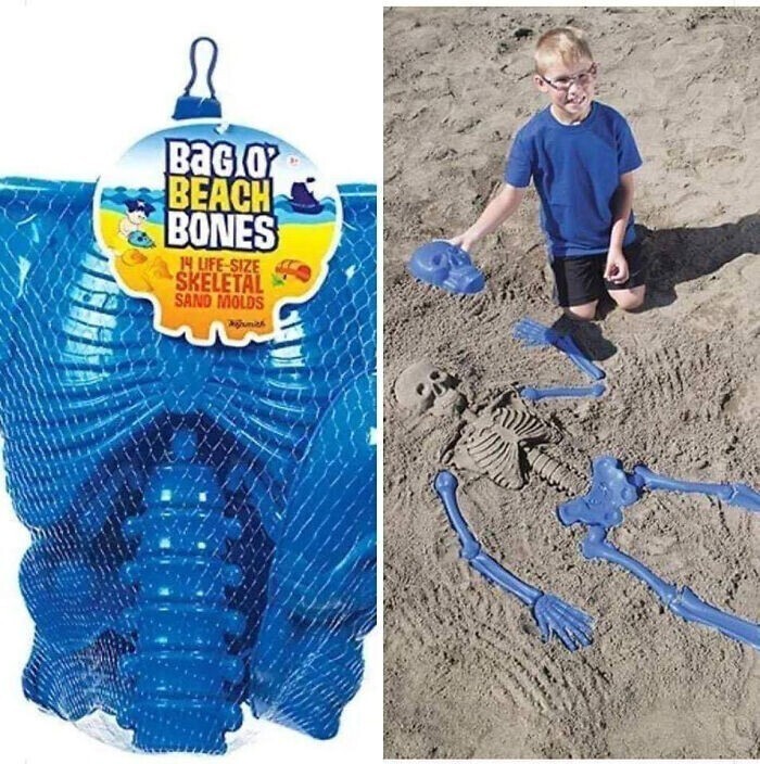 Кто-то строит песочные замки - а вы можете делать песочные скелеты!