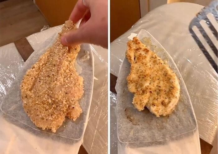 Самое просматриваемое видео повара - курица в панировке с жареным яйцом