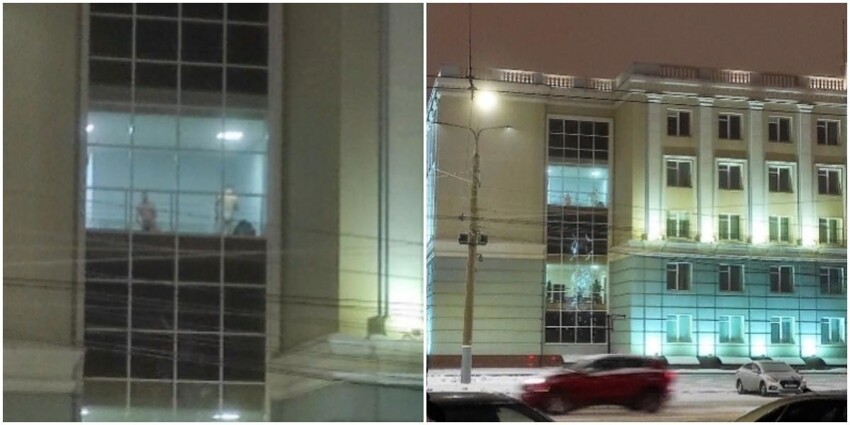 В окнах здания правительства Удмуртии разглядели голых мужчин