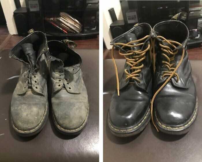 15. Кто-то выбросил старые ботинки Dr. Martens. Их подобрали и привели в порядок