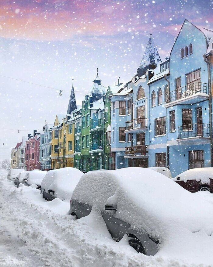 Снегопад в Финляндии