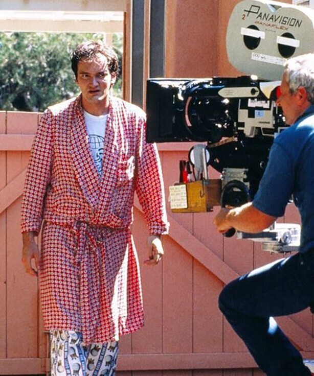 Квентин Тарантино на съёмках ,,Криминальное чтиво’’, 1993 год