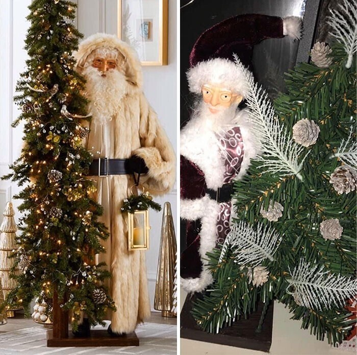 Дед Мороз: ожидание (слева) и реальность (справа)