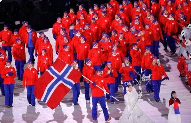 14. Норвегия держит рекорд по количеству медалей, выигранных на одиночных Олимпийских играх - 39 штук