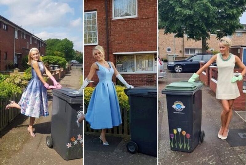При полном параде: британка каждую среду выносила мусор в новом платье