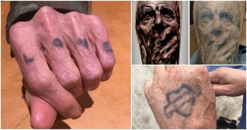 Наглядно о том, как будут выглядеть татуировки в старости