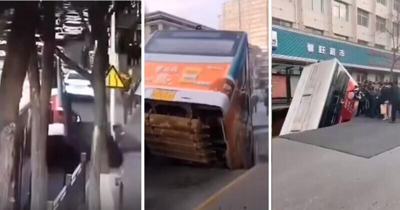 А год назад в Китае подобная воронка поглотила автобус с пассажирами и несколько пешеходов