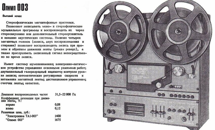 Магнитофон "Олимп" катушечный кассетник или кассетный катушечник?