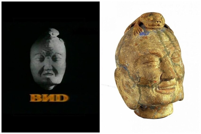 Логотип телеканала ВИД - это керамическая голова древнекитайского даосского философа Хоу Сяна, на макушке которого сидит трёхлапая лягушка. Хочу Сян оказывается улыбается.