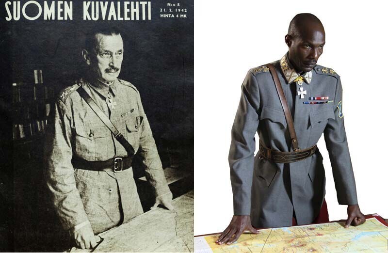 На фото: маршал Маннергейм и его кенийского киновоплощение. Правда похожи?