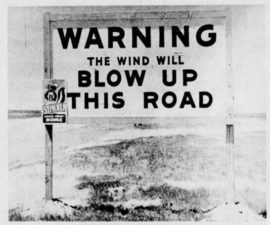 Предупреждение. Ветер может "взорвать" эту дорогу