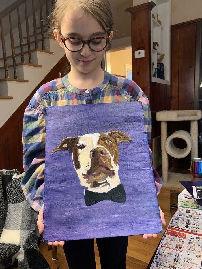 16. "Моя 8-летняя дочь рисует портреты домашних любимцев, чтобы помочь приюту для животных собрать деньги"