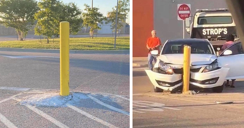 В США столб на парковке вызвал столько аварий, что удостоился личной страницы на Facebook