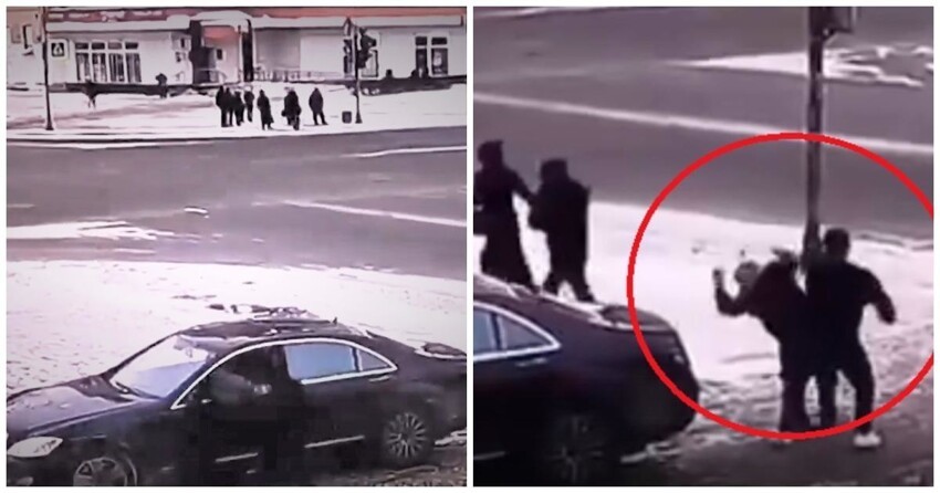В Петербурге пешеход запретил "Мерседесу" проезжать по тротуару и был избит водителем