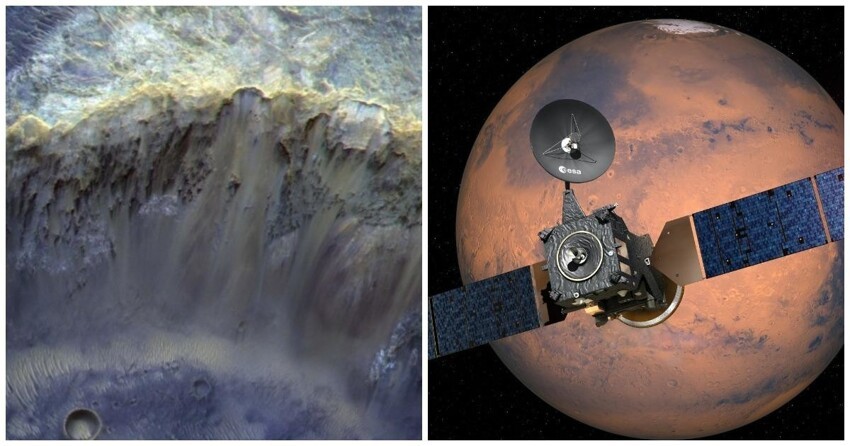 «Роскосмос» показал снимок марсианского кратера