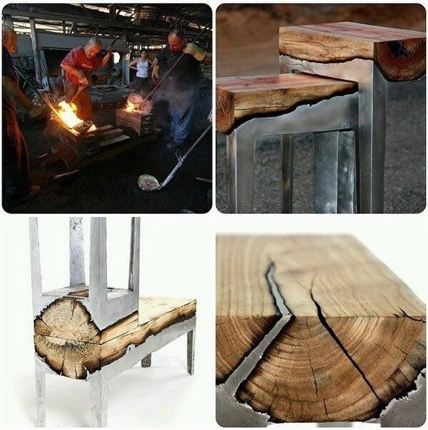 В этой мастерской изготавливают уникальную мебель из дерева и металла