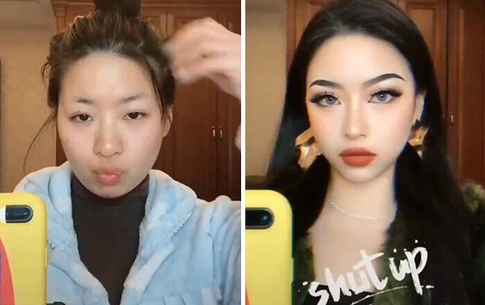 Коварные азиатки с помощью макияжа преображаются до неузнаваемости!