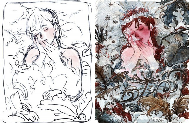 Sketch vs. Final: художники показывают свои работы на стадии эскиза и в завершенном виде