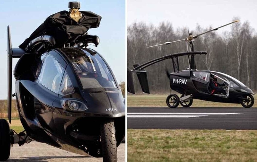 PAL-V Один является трехколесным дорожным транспортным средством , который превращается в вертолет нажатием кнопки. Действующая модель