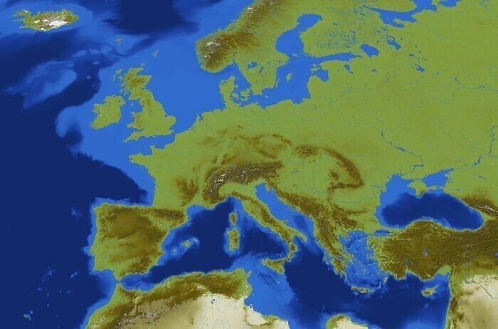 Игровая карта европы, созданная пользователем Minecraft