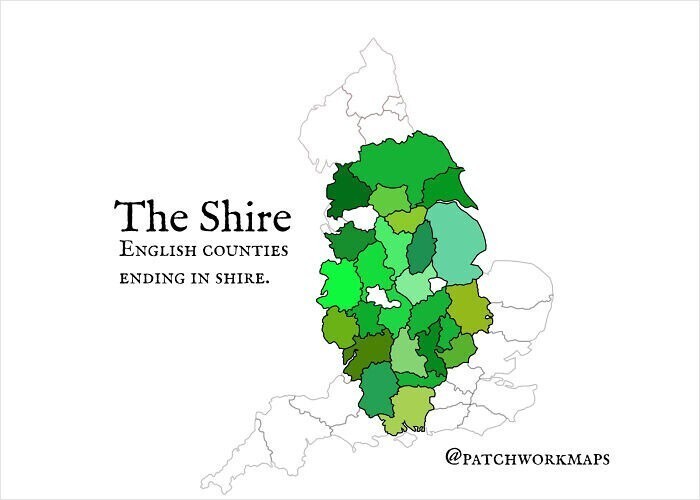 Графства Англии, название которых оканчивается на "-шир"