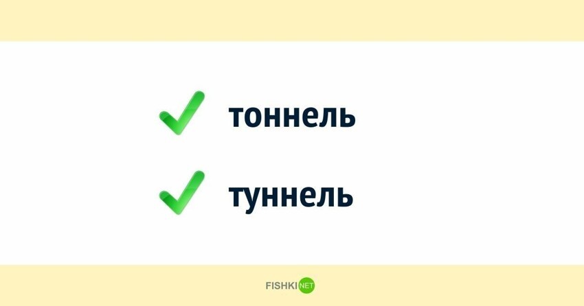 Как правильно писать слова Тоннель / туннель