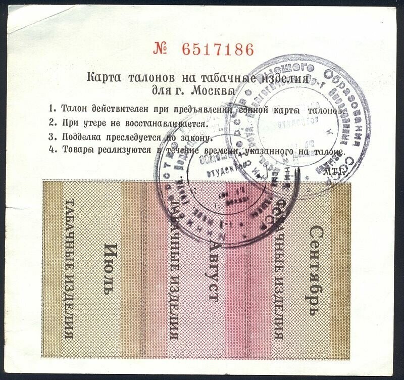 История карточной системы в СССР