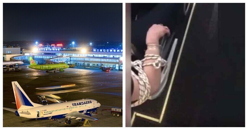 Пассажиры лайнера, следовавшего в Новосибирск, привязали надоедливую соседку к креслу