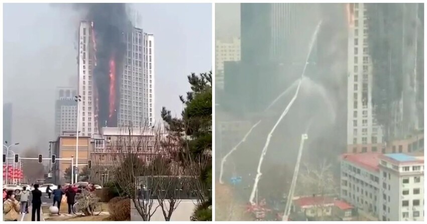 В Китае сгорел 110-метровый небоскреб