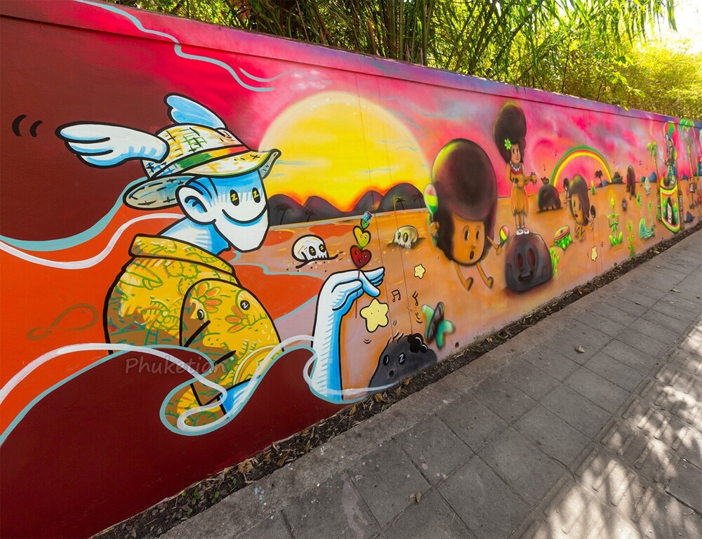 Стрит Арт на Пхукете - детские и взрослые рисунки, граффити на стенах и заборах