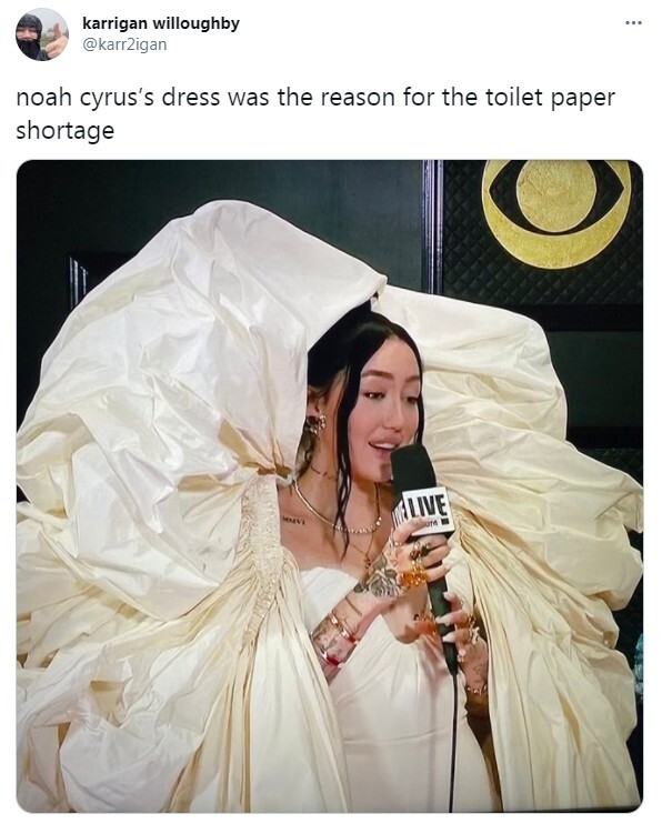 "В дефиците туалетной бумаги виновато платье Ноа Сайрус"