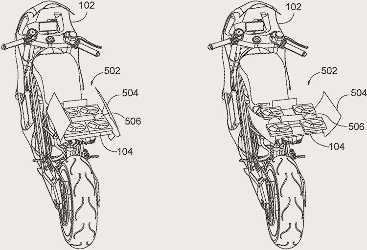 Honda запатентовала встроенный в мотоцикл квадрокоптер
