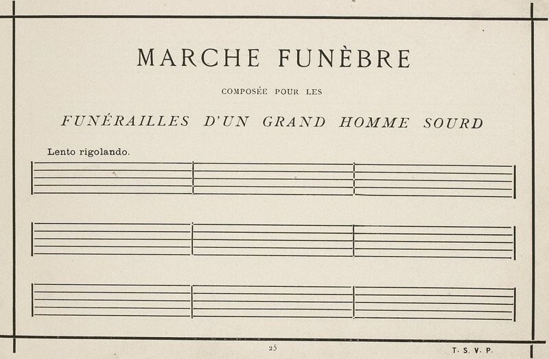 И его музыкальное произведение.  «Траурный марш для похорон великого глухого» 1897 год