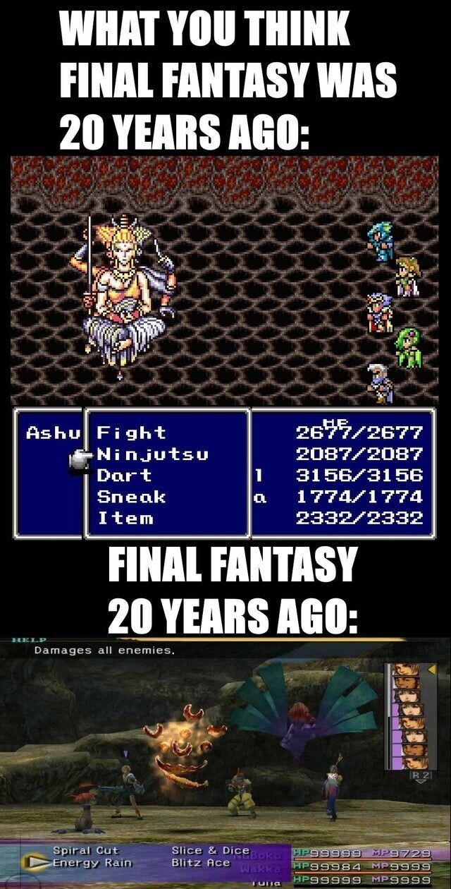 6. Когда представляешь, какой была игра Final Fantasy 20 лет назад VS на самом деле