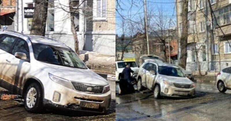 "Две беды России нашли друг друга": внедорожник депутата-единоросса провалился в яму в Ульяновске
