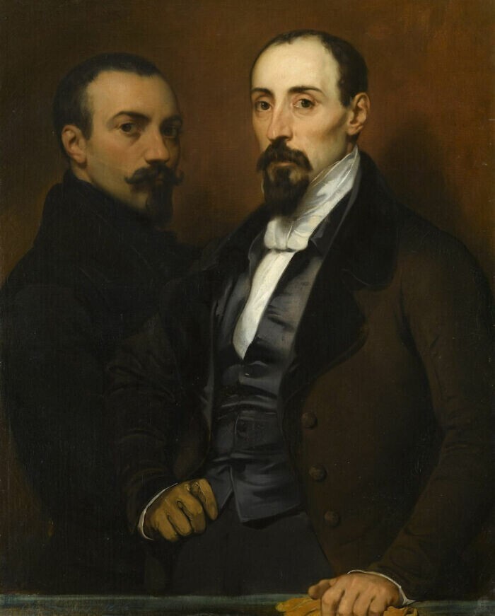 Портрет художника с братом, Эжен Девериа, 1836