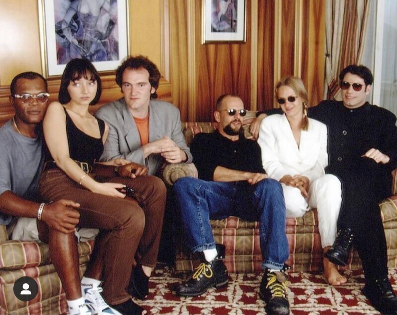 Квентин Тарантино с актерами «Криминального чтива». 1994 год.