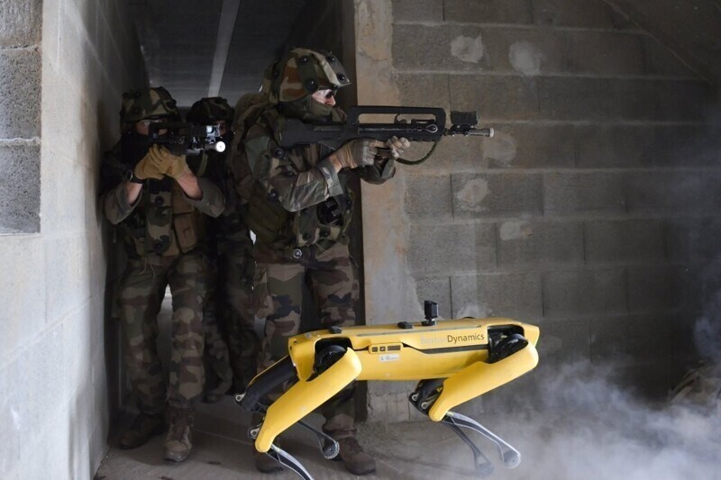 Французская армия протестировала робопса Boston Dynamics. Он «спас» солдата от смерти