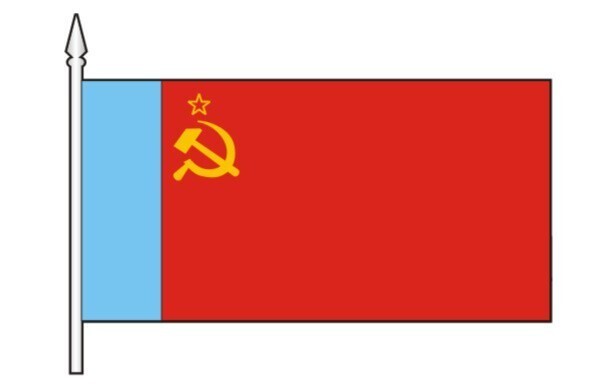 Официально утвержденный в январе 1954 года Государственный флаг РСФСР.