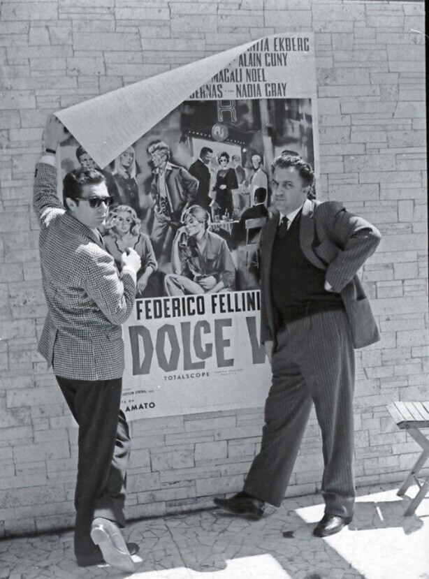 Марчелло Мастроянни и Федерико Феллини, 1960 год