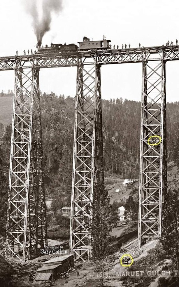 Деревянный железнодорожный мост. США, Монтана, 1883 год