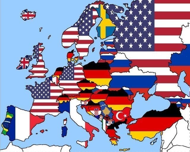 14. Названия каких стран чаще всего ищут в Google жители разных государств Европы