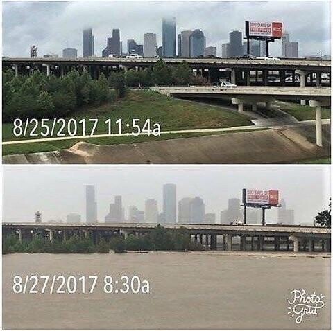 8. Хьюстон, штат Техас, до и после урагана Харви