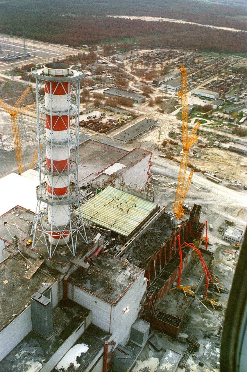 ЧАЭС спустя три месяца после аварии - август 1986 года